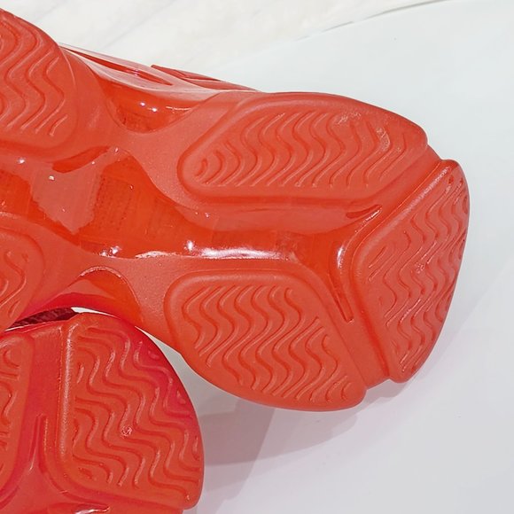 Comfy Cush Red Jelly Sole Slip On Pull Tie Running Tennis Shoes Sneakers - Picture 13 of 13